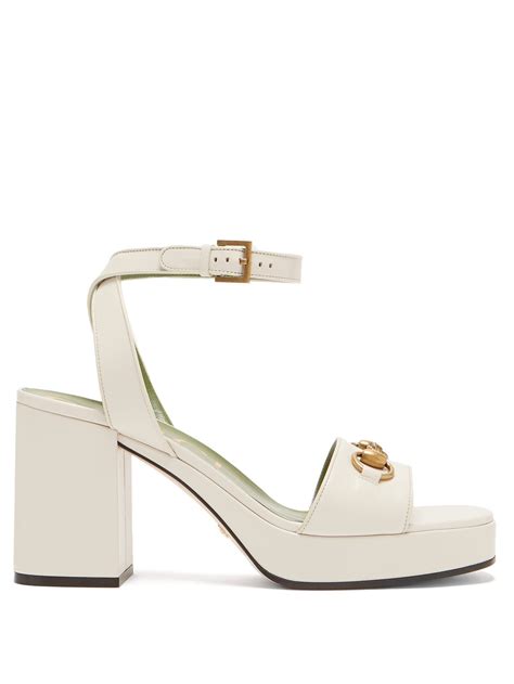 gucci houdan horsebit leather platform sandals|Women's Horsebit platform sandal in metallic light gold leather.